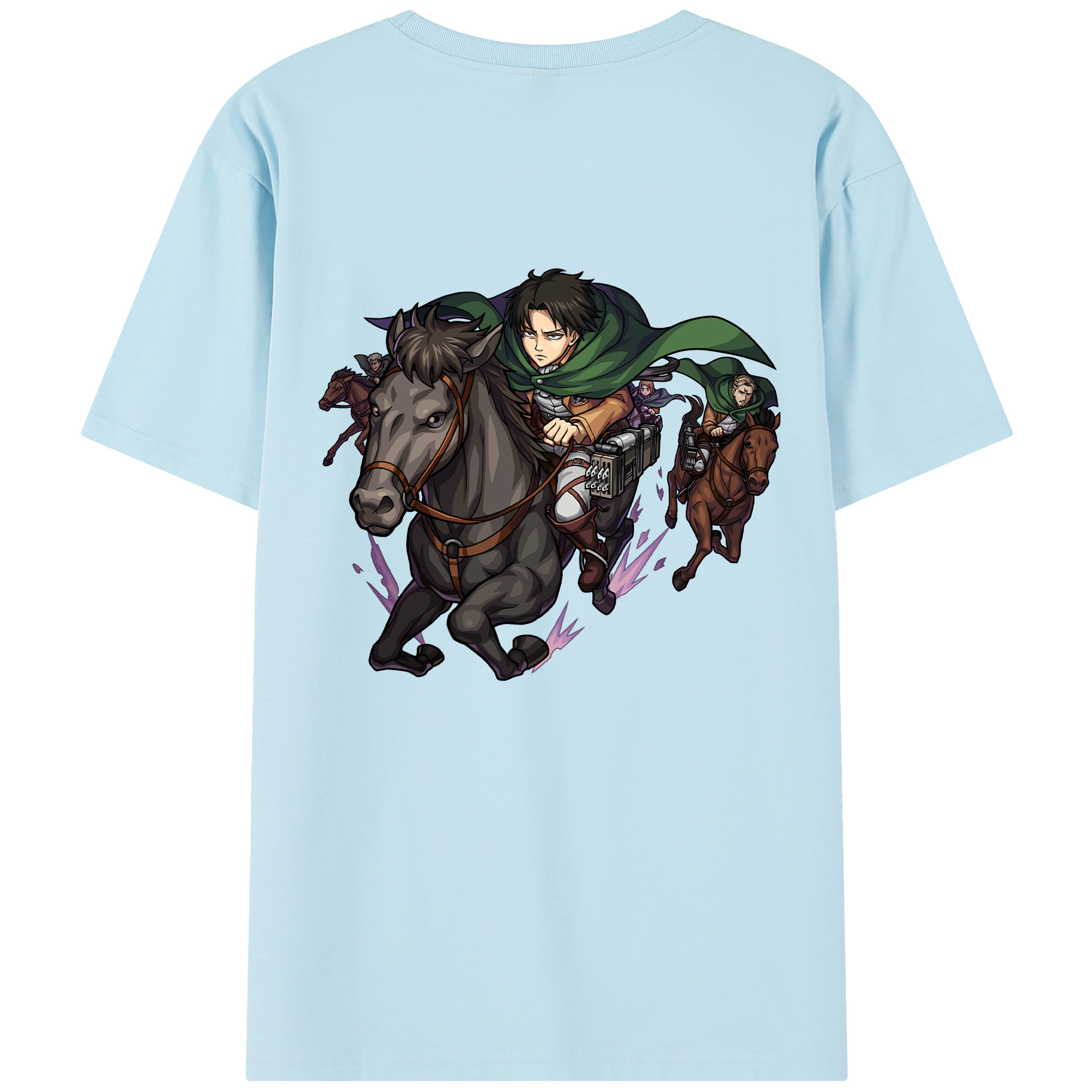 （画像用） 進撃の巨人 リヴァイ·アッカーマン Attack on Titan Levi Ackerman 綿100％半袖Tシャツ（背面プリント）